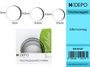 Tésztaszaggató forma,3db