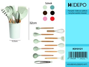 Fanyelű 12db-os szilikon konyhai eszköz készlet