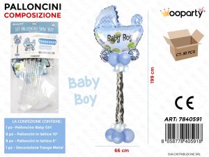 Léggömb kompozíció baby boy 66x199cm