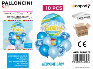 Léggömb szett welcome baby boy 10PCS