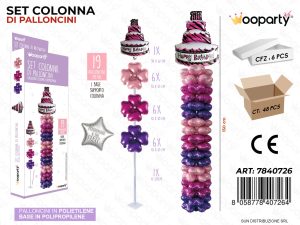 Lufi tortaforma szett rózsaszín-lila ,állvánnyal 19 pcs