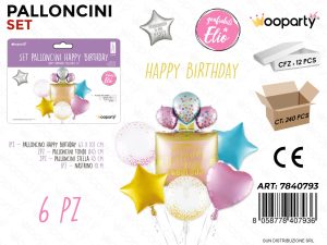 Happy Birthday léggömb szett 6pcs