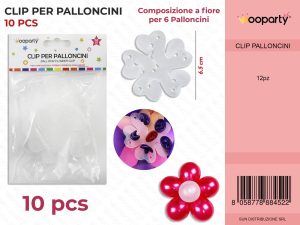 Lufi virág klipsz 6,5 cm 10 db