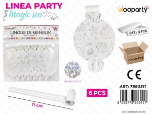 Party anyósnyelv tengeri kagyló mintás 6pcs 11cm