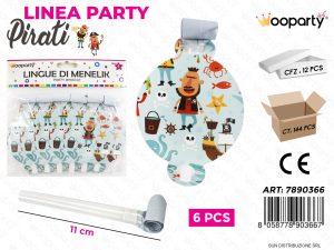 Party anyósnyelv kalóz mintás 6db 11cm
