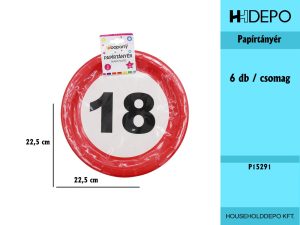 SZÜLINAPI PAPÍRTÁNYÉR 6PCS 23CM