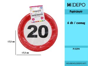 SZÜLINAPI PAPÍRTÁNYÉR 6PCS 18CM