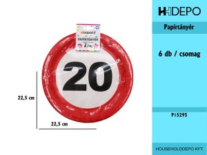 SZÜLINAPI PAPÍRTÁNYÉR 6PCS 23CM