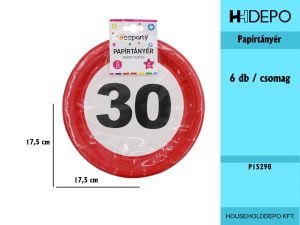 SZÜLINAPI PAPÍRTÁNYÉR 6PCS 18CM