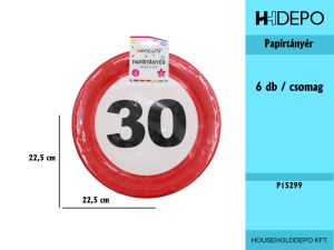 SZÜLINAPI PAPÍRTÁNYÉR 6PCS 23CM