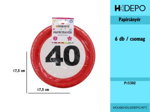 SZÜLINAPI PAPÍRTÁNYÉR 6PCS 18CM