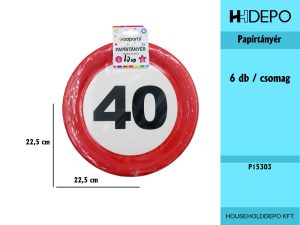 SZÜLINAPI PAPÍRTÁNYÉR 6PCS 23CM