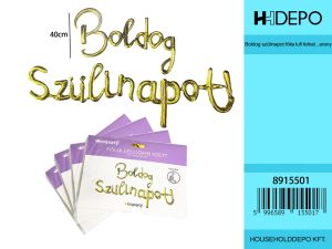 Boldog szülinapot fólia lufi felirat , arany