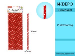 Papírszívószál 20cm 25pcs
