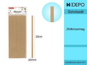 Papírszívószál 20cm 25pcs
