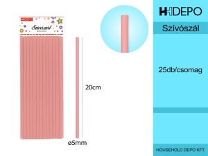 Papírszívószál 20cm 25pcs