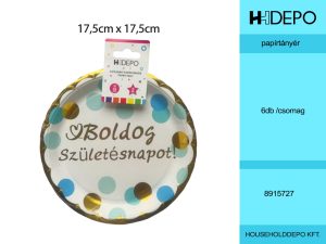 Boldog Születésnapot papírtányér