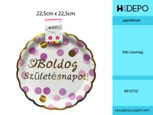 Boldog Születésnapot papírtányér