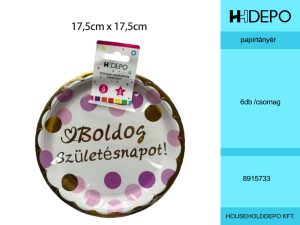 Boldog Születésnapot papírtányér