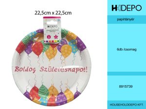 Boldog Születésnapot papírtányér