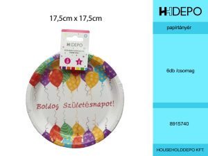 Boldog Születésnapot papírtányér
