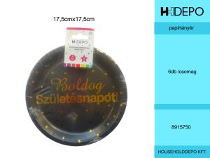 Boldog Születésnapot papírtányér