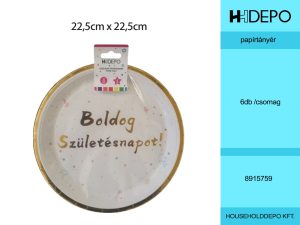 Boldog Születésnapot papírtányér