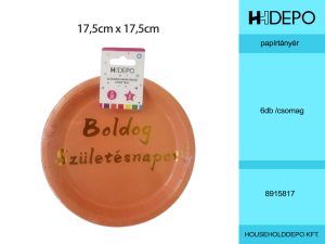 Boldog Születésnapot papírtányér