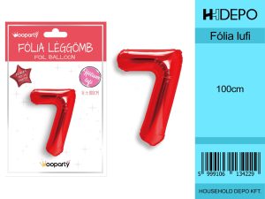 100CM FÓLIA LÉGGÖMB PIROS 7