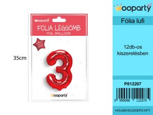 Szám léggömb / Pirosas 3
